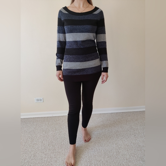 Gorgeous Sparkly Striped Tunic Sweater - Picture 11 of 13